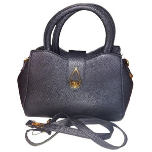 Faux Pebbled Leather 3 compartment Satchel Crossbody